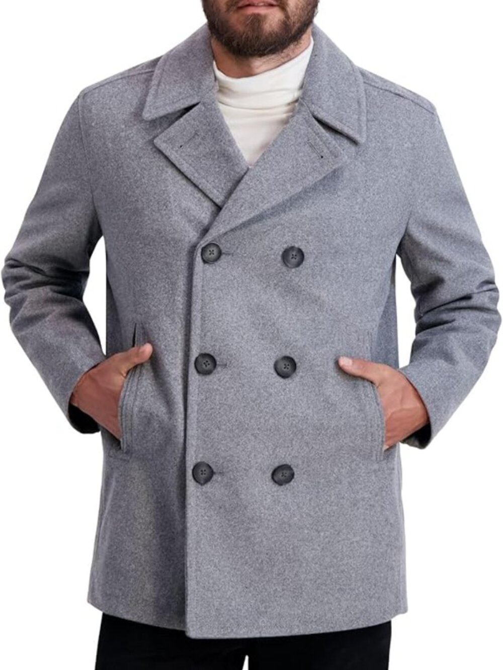 Nautica Men's Wool Blend Peacoat Double Breasted Coat Medium New with Tags!